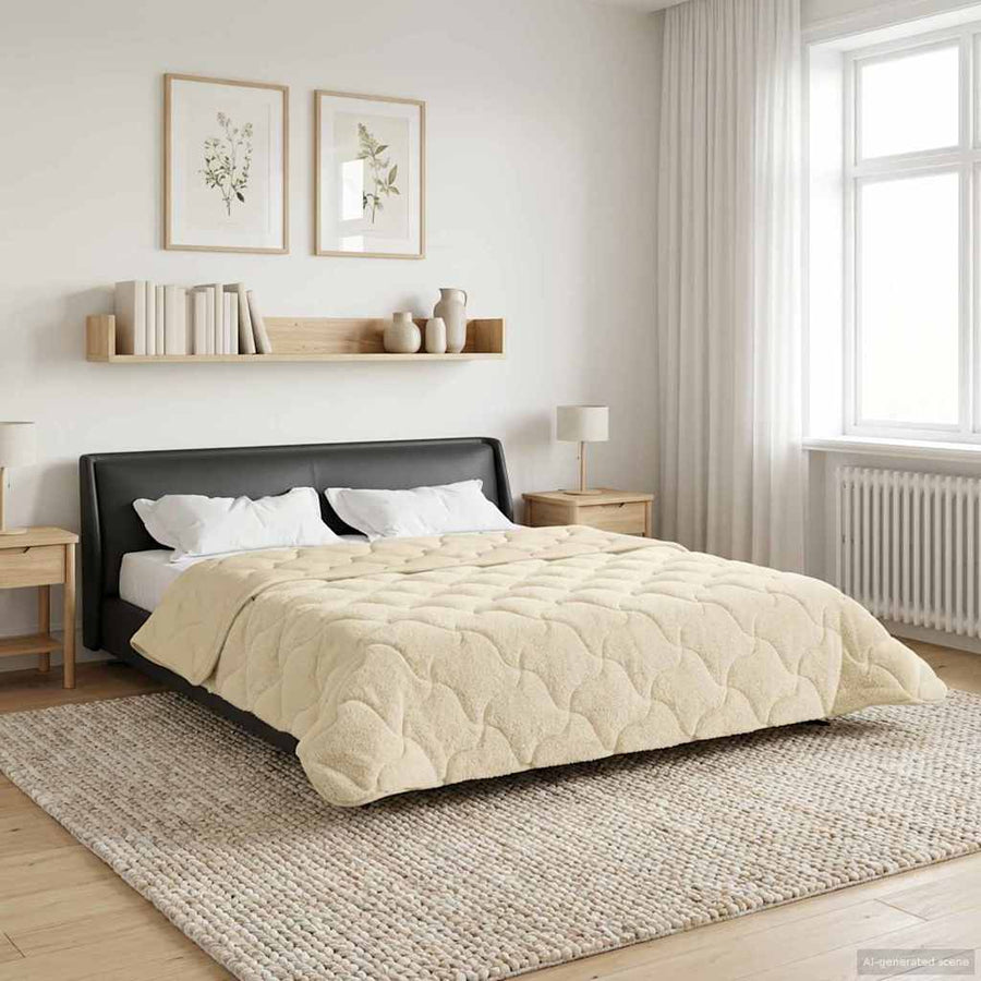Vol jaar dekbed Crème 240 x 260 cm Microfiber en Teddy fleece
