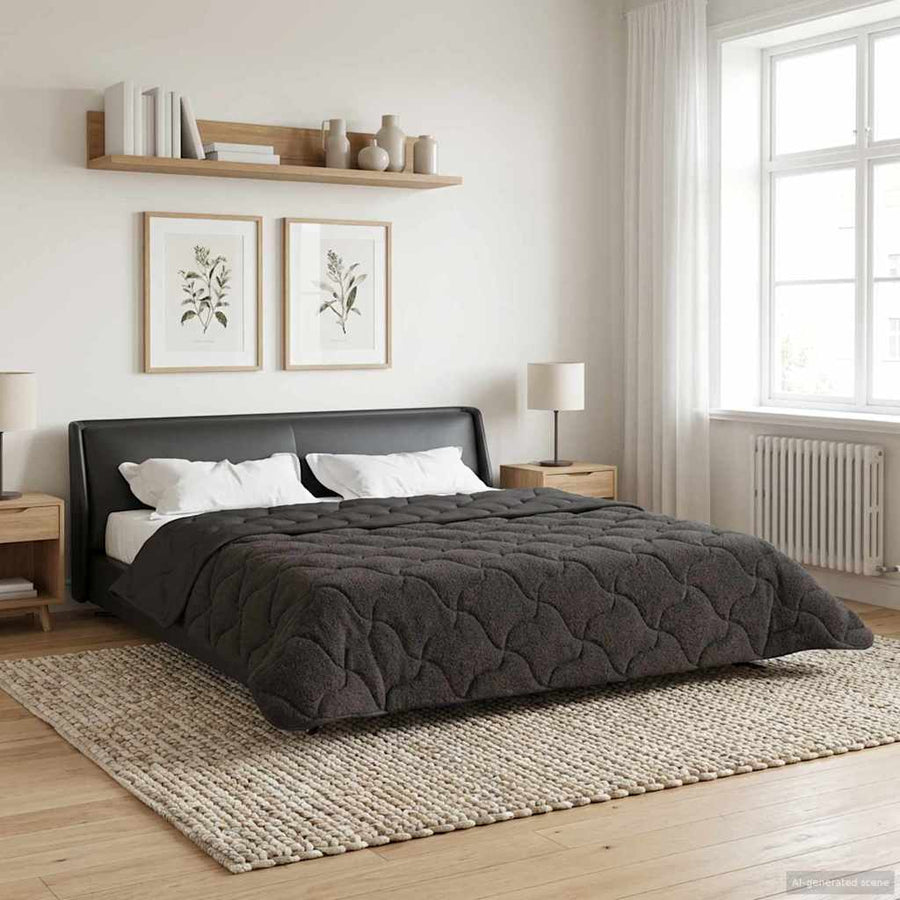Winter Dekbed Gekwilt Antraciet 200 x 200 cm