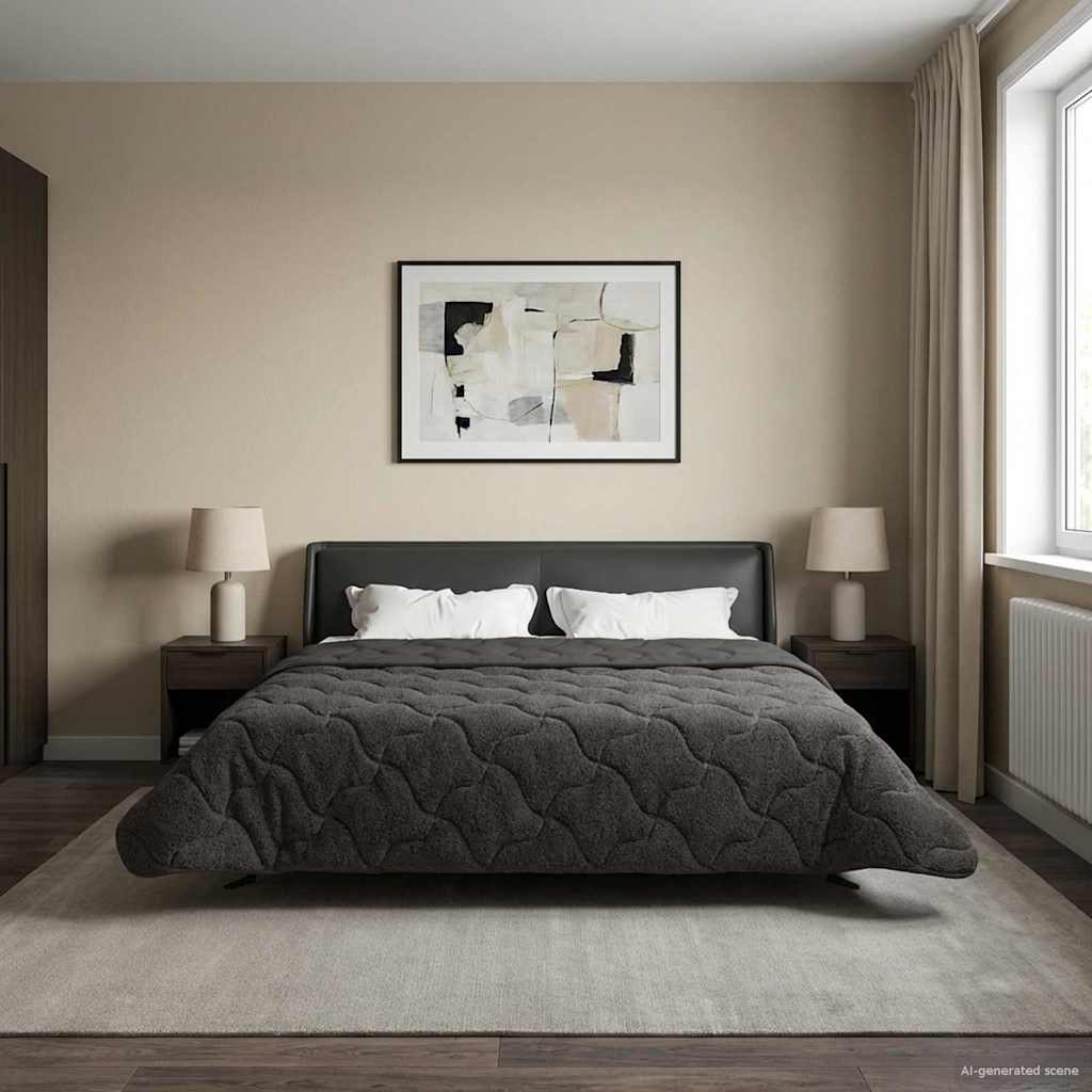 Winter Dekbed Gekwilt Antraciet 200 x 200 cm