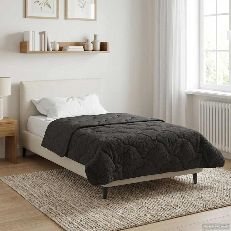 Winter Dekbed Gekwilt Antraciet 135 x 200 cm