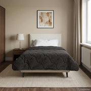 Winterdekbed 135x200 cm antraciet microvezel teddy fleece