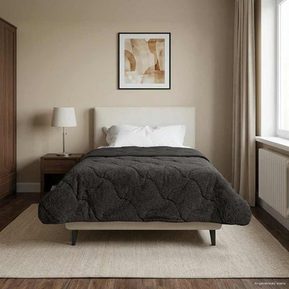 Winter Dekbed Gekwilt Antraciet 135 x 200 cm