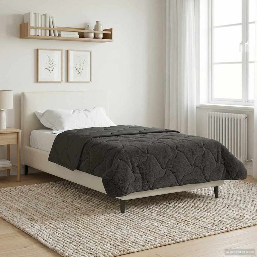 Winter Dekbed Gekwilt Antraciet 155 x 220 cm