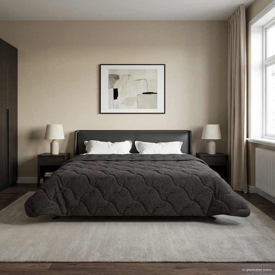 Winter Dekbed Gekwilt Antraciet 220 x 260 cm