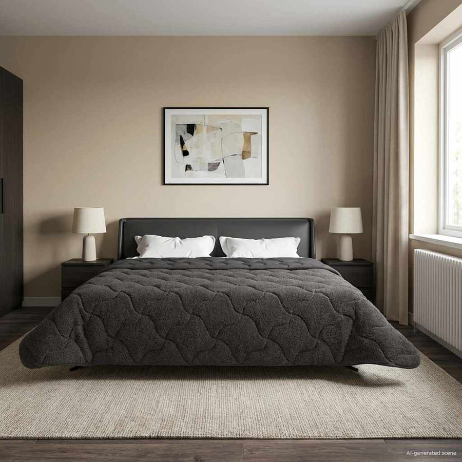 Winter Dekbed Gekwilt Antraciet 240 x 260 cm