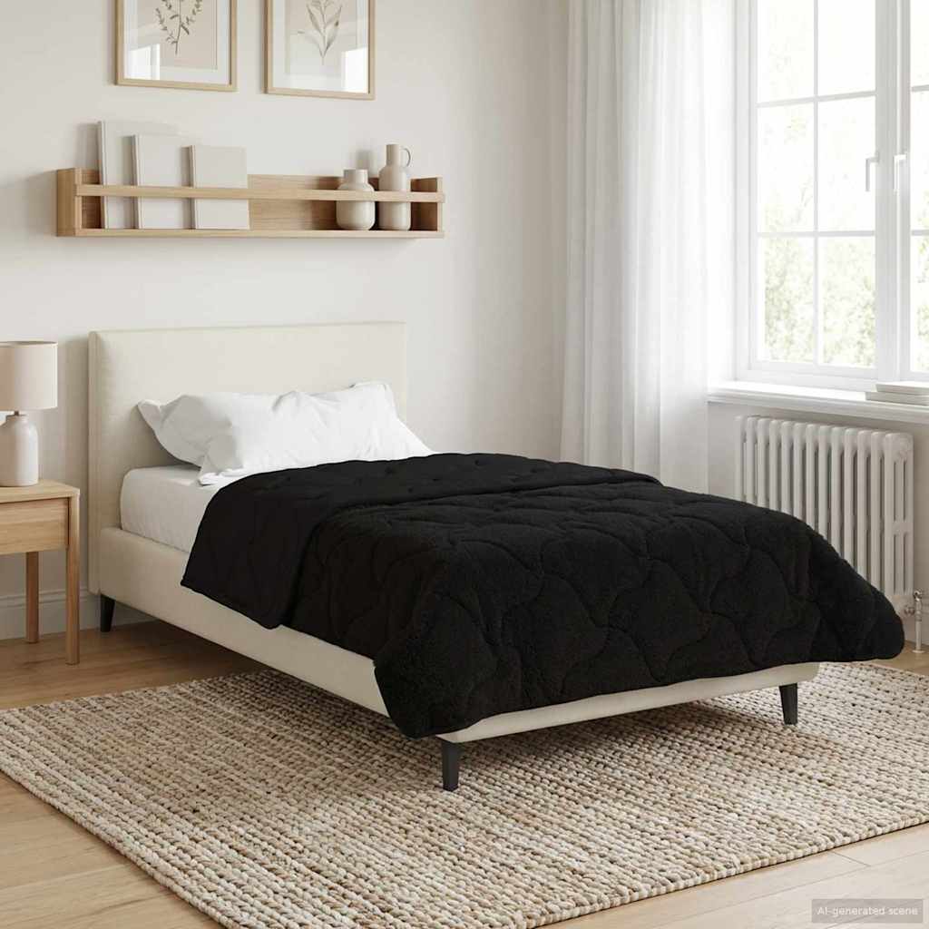 Winter Dekbed Zwart 140 x 220 cm Microfiber en Teddy fleece