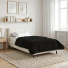 Dekbed 155x200 cm zwart microfiber teddy fleece
