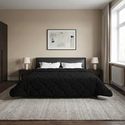 Dekbed 200x200 cm microfiber teddy fleece zwart