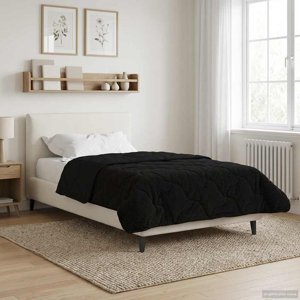 Winter Dekbed Zwart 155 x 220 cm Microfiber en Teddy fleece