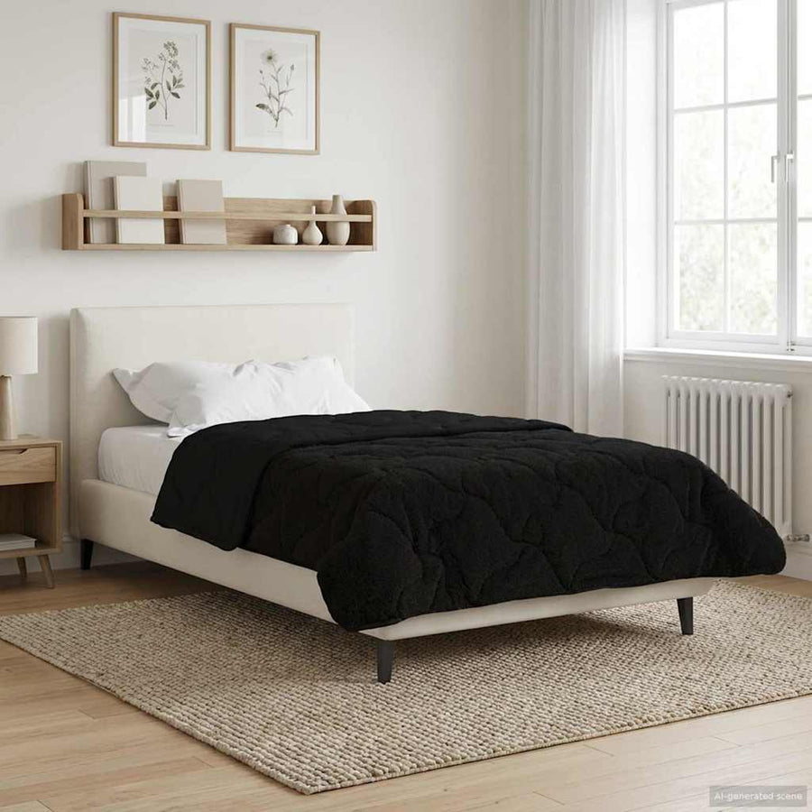 Winter Dekbed Zwart 155 x 220 cm Microfiber en Teddy fleece