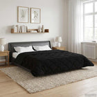 Winter dekbed 200x220 cm microfiber teddy fleece zwart