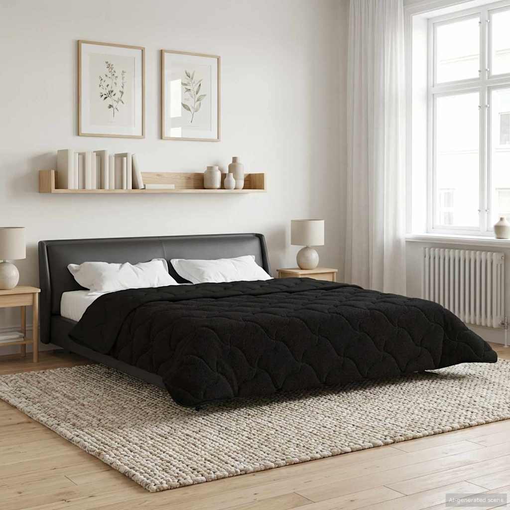Winter Dekbed Zwart 220 x 240 cm Microfiber en Teddy fleece