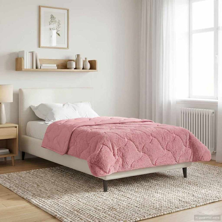 Winter Dekbed Roze 135 x 200 cm Microfiber en Teddy fleece