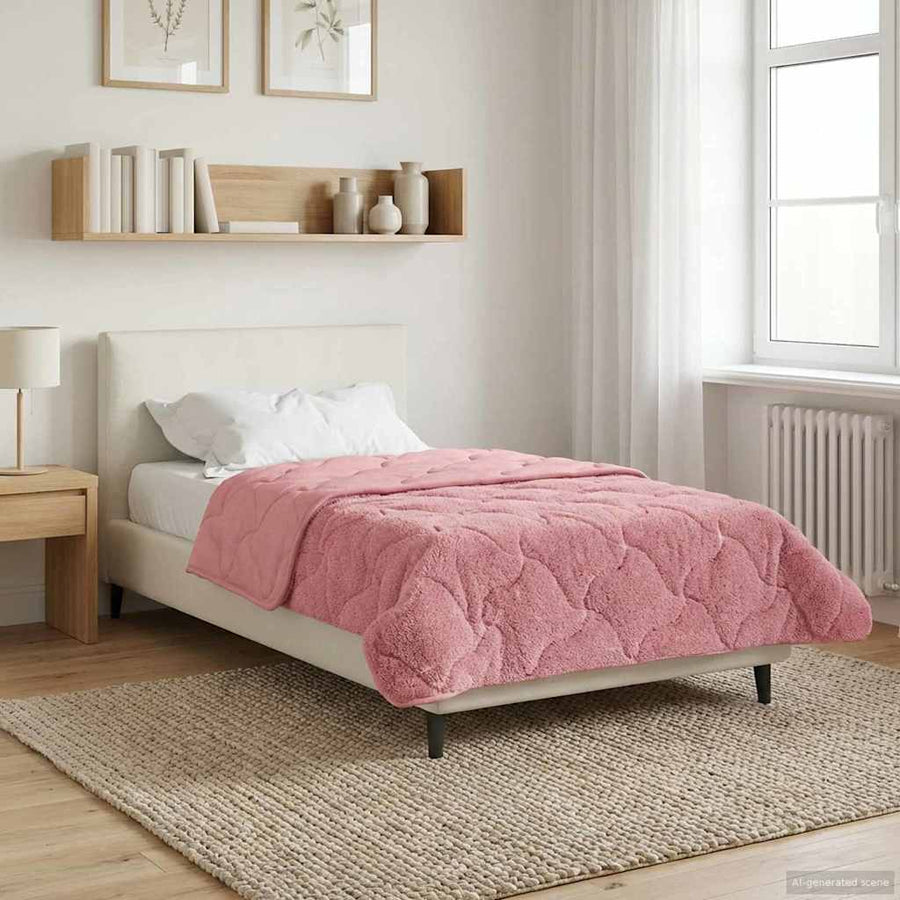 Winter Dekbed Roze 155 x 200 cm Microfiber en Teddy fleece