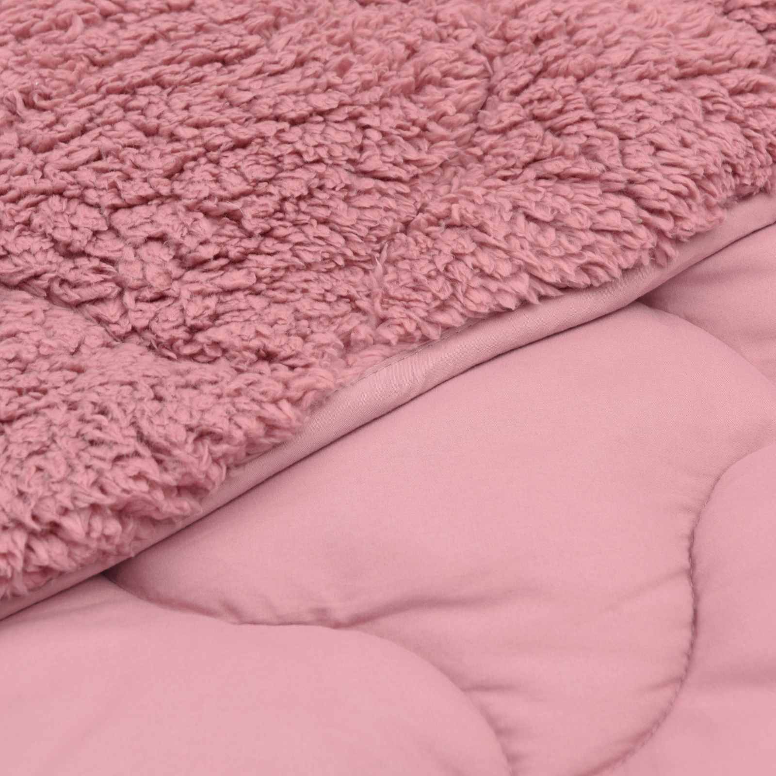 Winter Dekbed Roze 200 x 200 cm Microfiber en Teddy fleece