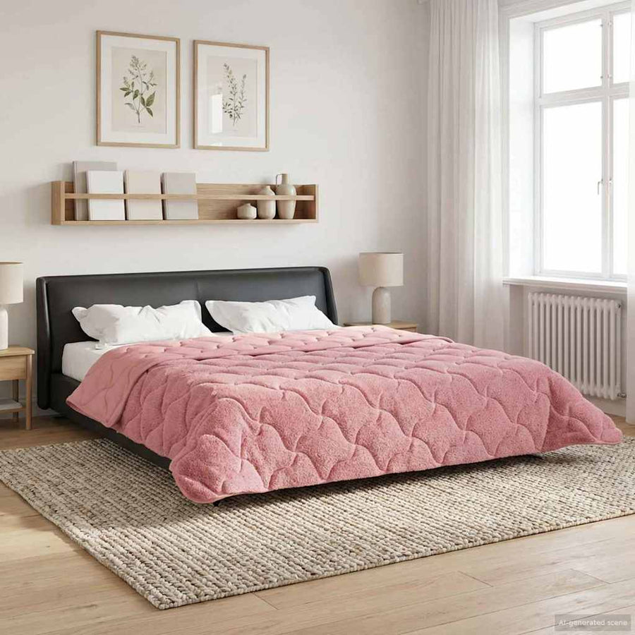 Winter Dekbed Roze 200 x 200 cm Microfiber en Teddy fleece