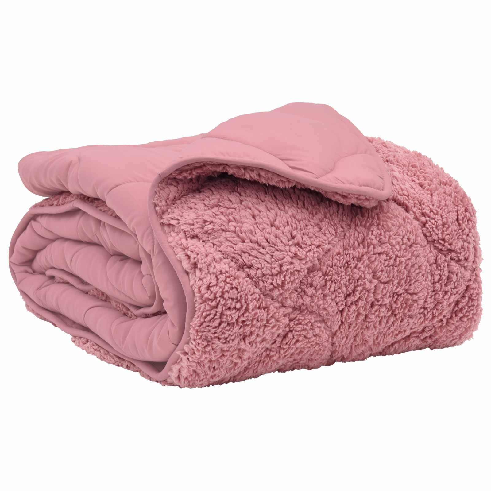 Winter Dekbed Roze 200 x 200 cm Microfiber en Teddy fleece
