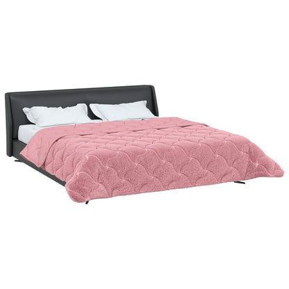 Winter Dekbed Roze 200 x 200 cm Microfiber en Teddy fleece