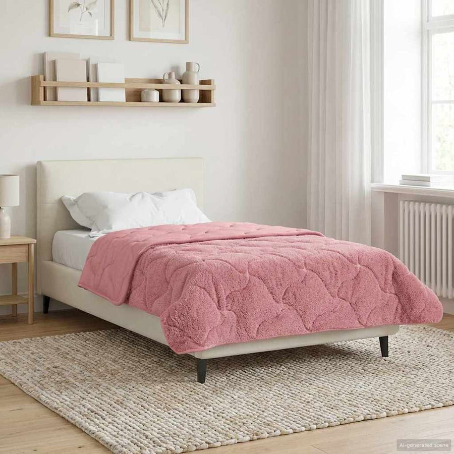 Winter Dekbed Roze 135 x 200 cm Microfiber en Teddy fleece