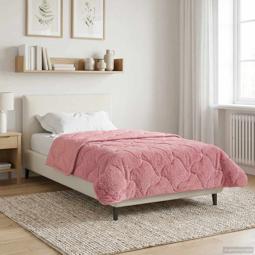 Winter Dekbed Roze 140 x 220 cm Microfiber en Teddy fleece