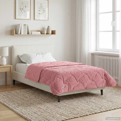 Winter Dekbed Roze 155 x 220 cm Microfiber en Teddy fleece