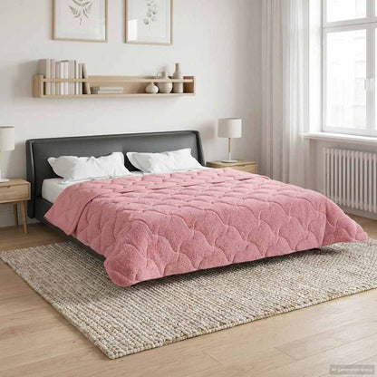 Winter Dekbed Roze 220 x 240 cm Microfiber en Teddy fleece