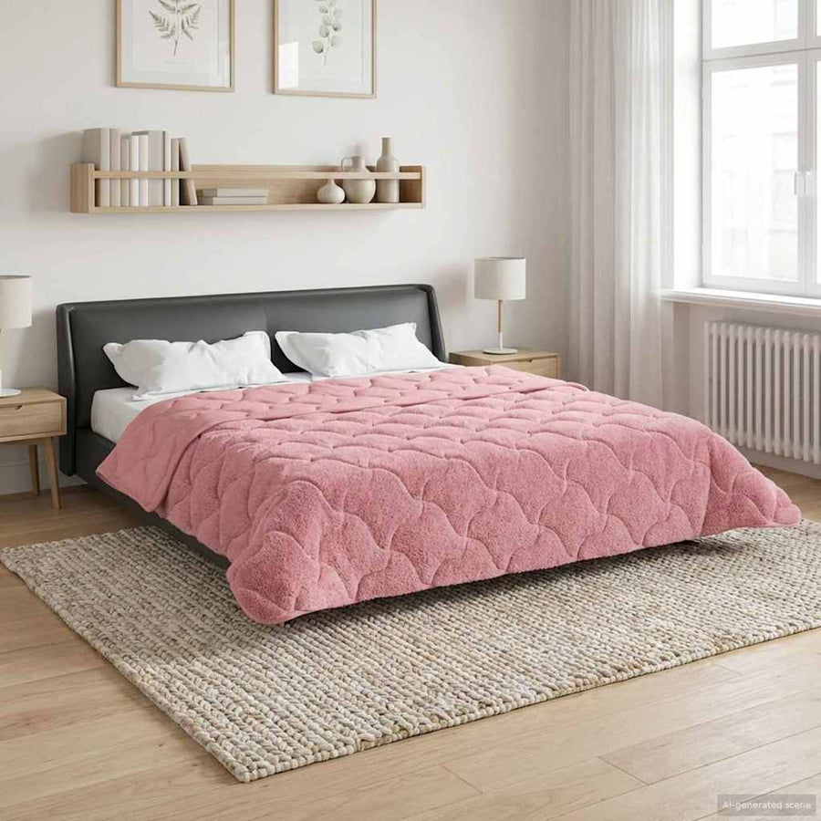 Winter Dekbed Roze 220 x 240 cm Microfiber en Teddy fleece