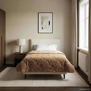 Winterdekbed taupe 135x200 cm microfiber teddy fleece