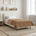 Winter Duvet Taupe 155 x 200 cm Microfiber and Teddy fleece