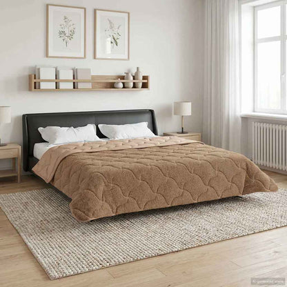 Winter Dekbed Taupe 200 x 240 cm Microfiber en Teddy fleece