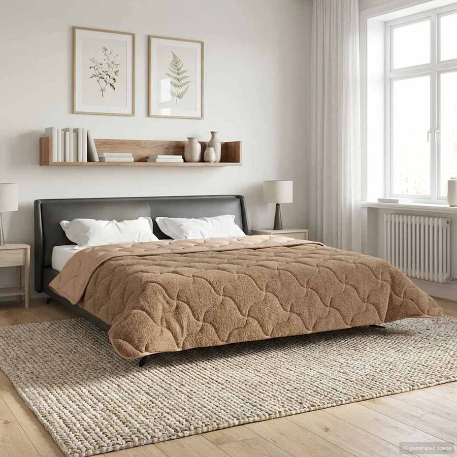 Winter Dekbed Taupe 220 x 240 cm Microfiber en Teddy fleece
