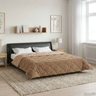 Winter Duvet Taupe 220 x 260 cm Microfiber and Teddy Fleece
