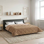 Dekbed taupe 220x260 cm microfiber teddy fleece