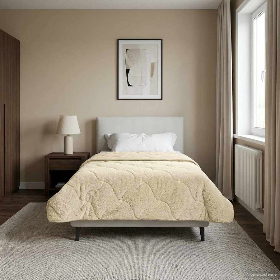 Winter Dekbed Crème 140 x 200 cm Microfiber en Teddy fleece