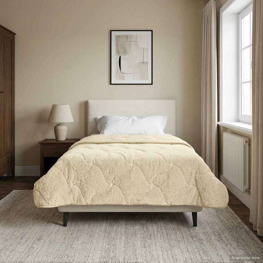 Winter Dekbed Crème 155 x 200 cm Microfiber en Teddy fleece