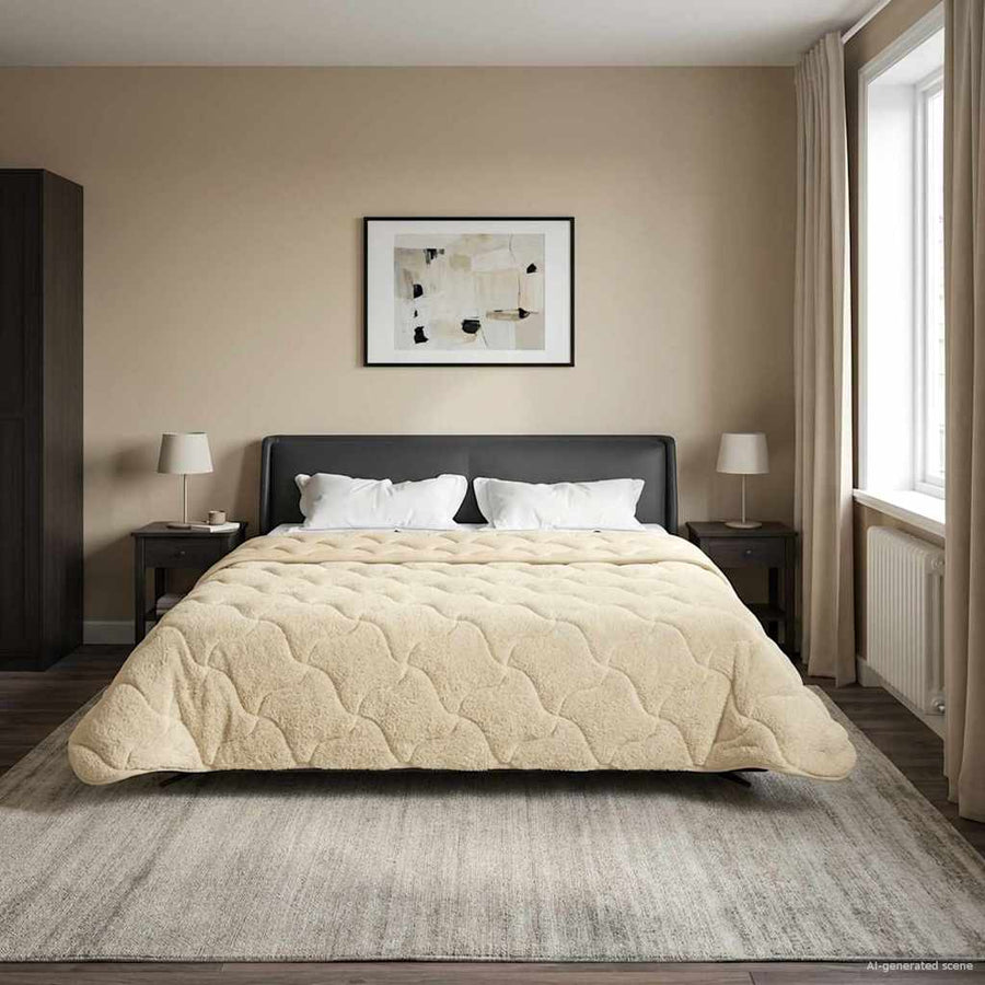 Winter Dekbed Crème 200 x 200 cm Microfiber en Teddy fleece