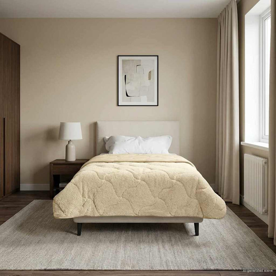 Winter Dekbed Crème 135 x 220 cm Microfiber en Teddy fleece