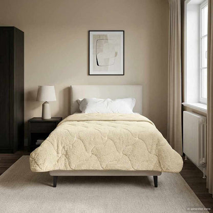 Winter Dekbed Crème 140 x 220 cm Microfiber en Teddy fleece