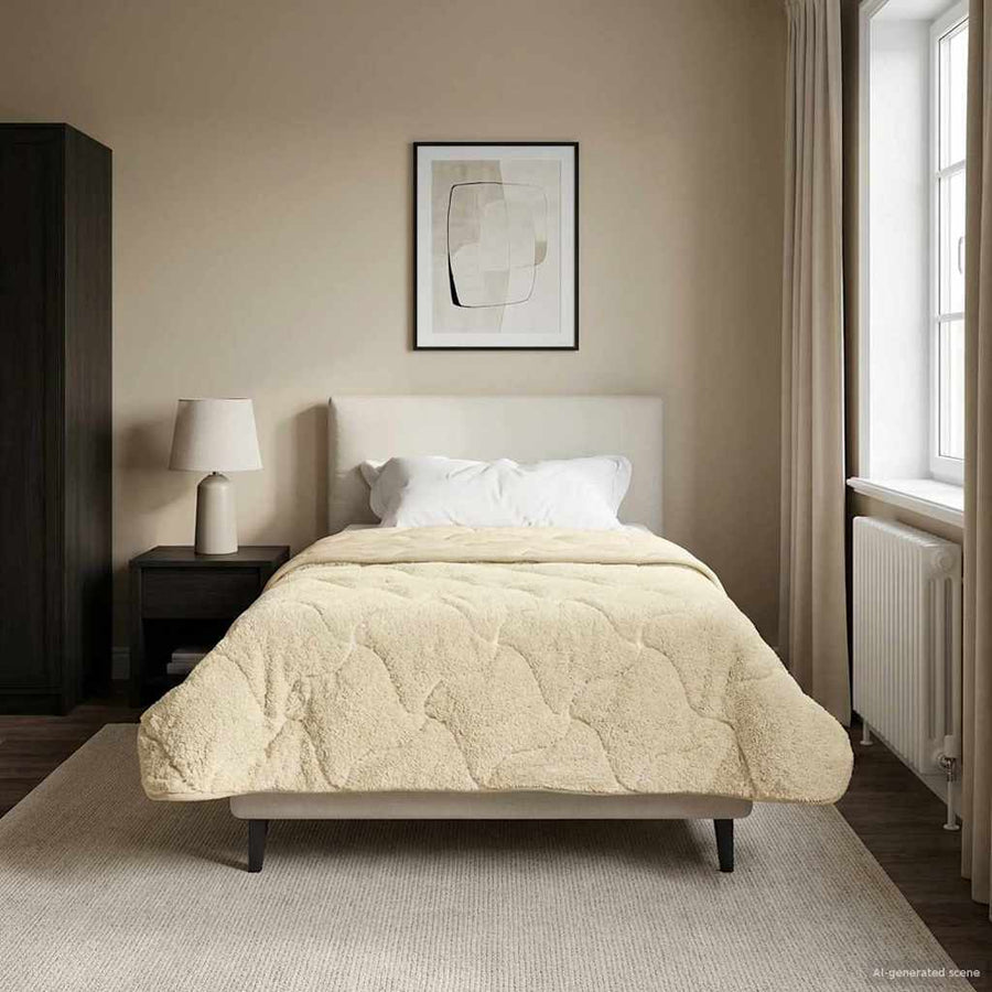 Winter Dekbed Crème 140 x 220 cm Microfiber en Teddy fleece