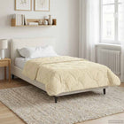 Winter Duvet Cream 155 x 220 cm Microfiber and Teddy fleece