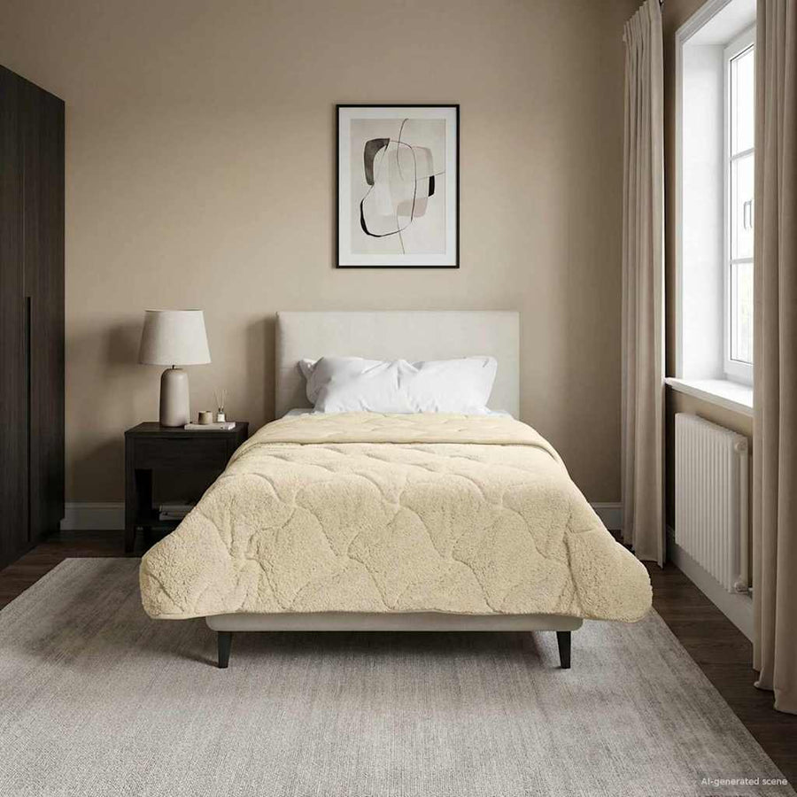 Winter Dekbed Crème 155 x 220 cm Microfiber en Teddy fleece