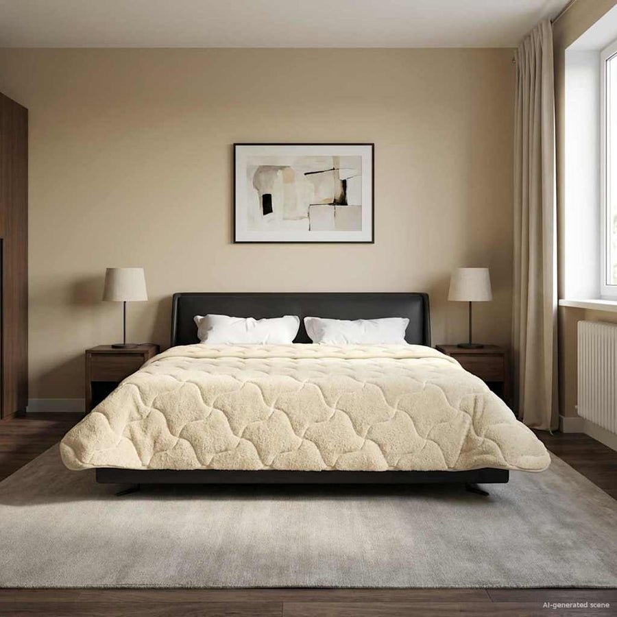 Winter Dekbed Crème 220 x 240 cm Microfiber en Teddy fleece