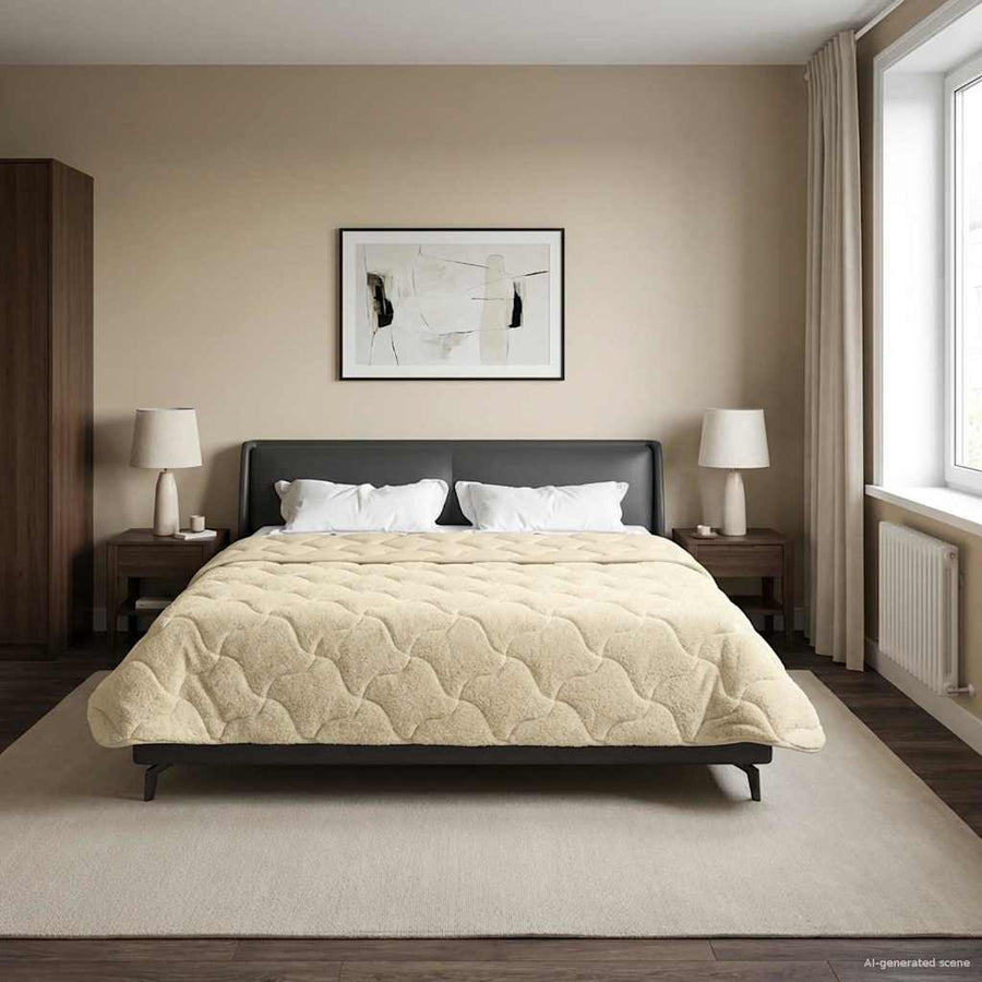 Winter Dekbed Crème 220 x 260 cm Microfiber en Teddy fleece