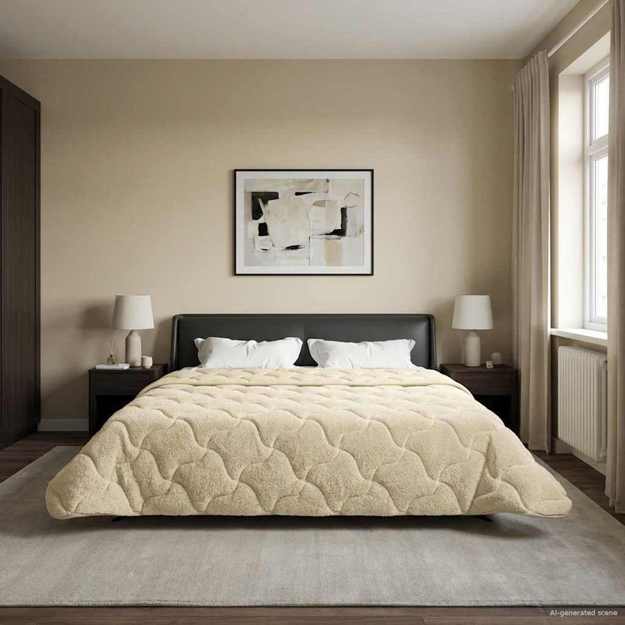 Winter Dekbed Crème 240 x 260 cm Microfiber en Teddy fleece
