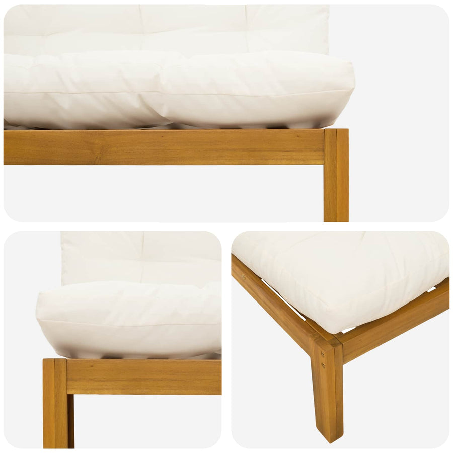 Midden Sofaset Natuurlijk en Crème Wit 120 x 80 x 82 cm
