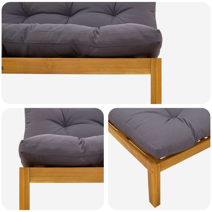 Midden Sofaset Natuurlijk en Donkergrijs 120 x 80 x 82 cm