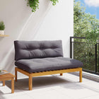 Middle Sofa Natural and Dark Grey 120 x 80 x 82 cm