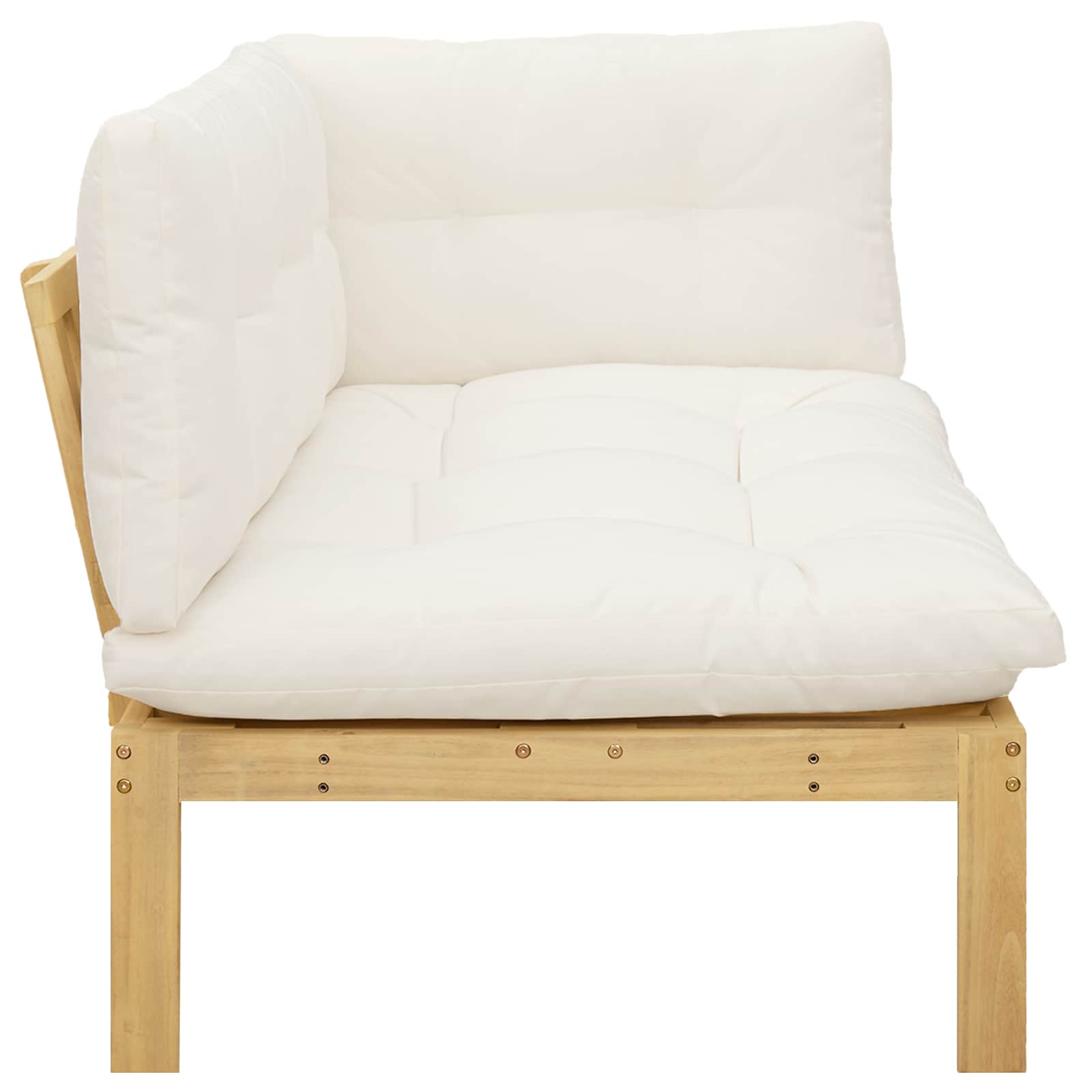 Hoekstoffe Licht Acacia en Crème Wit 132 x 92 x 82 cm