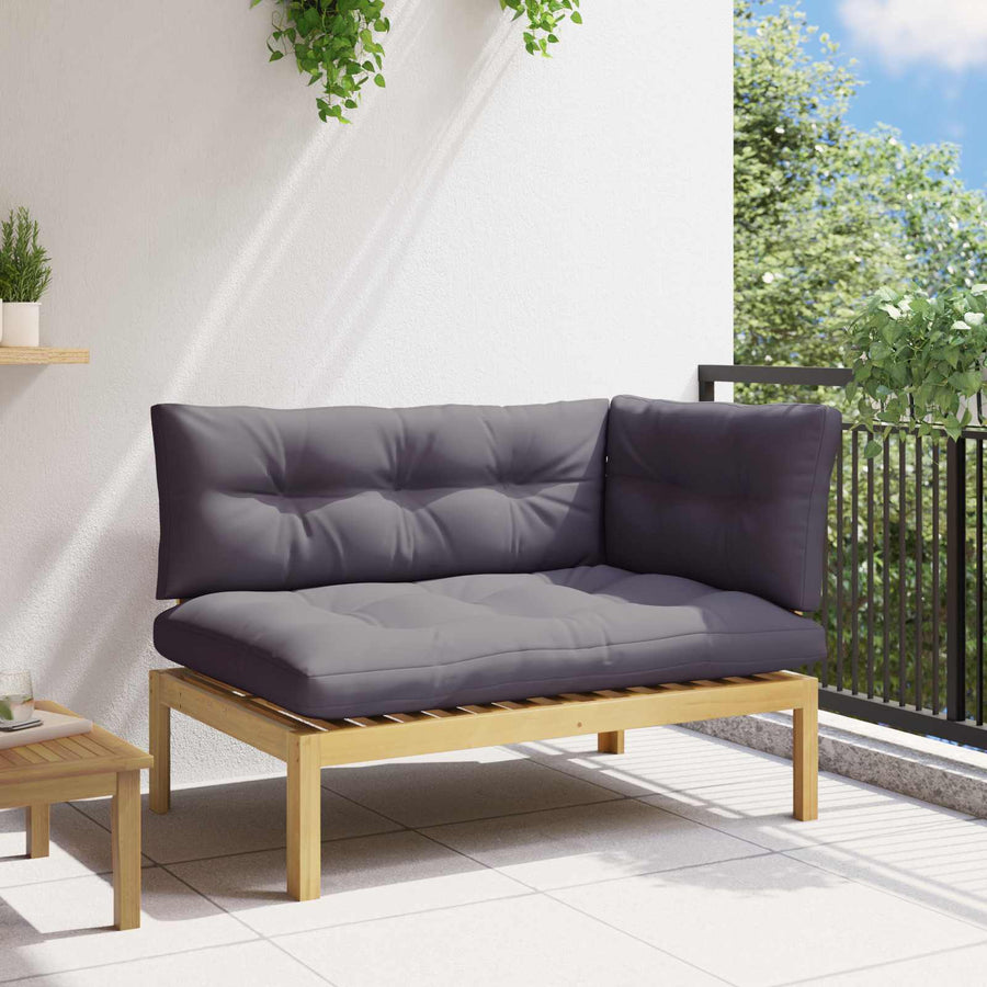 Hoekstoffe Licht Acacia en Donker Grijs 132 x 92 x 82 cm