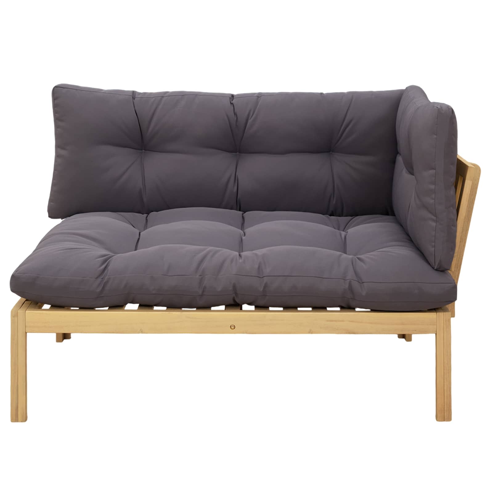 Hoekstoffe Licht Acacia en Donker Grijs 132 x 92 x 82 cm